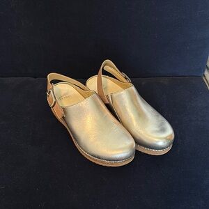 Dansko Gold Mules Elegant Metallic Clogs
